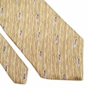 Graham & Lockwood London, England Brown Print Wide Silk Tie
